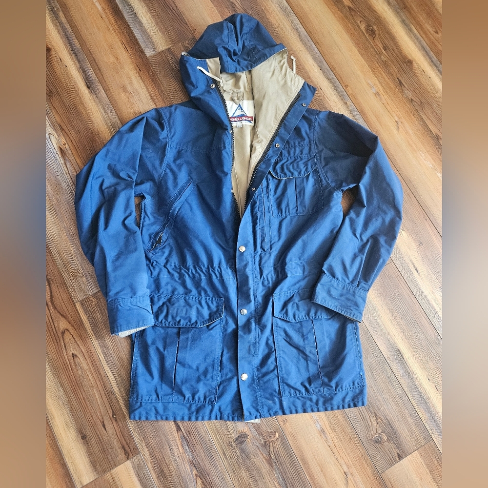 Nautica Men's Blue Hooded Parka Jacket